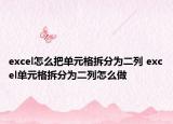 excel怎么把单元格拆分为二列 excel单元格拆分为二列怎么做