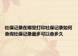 社保记录在哪里打印社保记录如何查询社保记录最多可以查多久