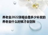 养老金2022涨幅会是多少补发的养老金什么时候才会到账
