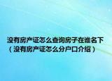 没有房产证怎么查询房子在谁名下（没有房产证怎么分户口介绍）