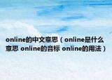 online的中文意思（online是什么意思 online的音标 online的用法）