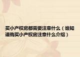 买小产权房都需要注意什么（谁知道购买小产权房注意什么介绍）