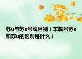 苏u与苏e号牌区别（车牌号苏e和苏u的区别是什么）
