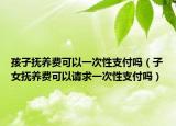孩子抚养费可以一次性支付吗（子女抚养费可以请求一次性支付吗）