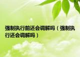 强制执行前还会调解吗（强制执行还会调解吗）