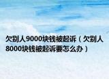 欠别人9000块钱被起诉（欠别人8000块钱被起诉要怎么办）