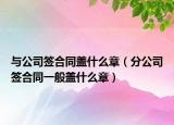 与公司签合同盖什么章（分公司签合同一般盖什么章）