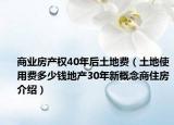 商业房产权40年后土地费（土地使用费多少钱地产30年新概念商住房介绍）