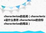 characterize的名词（characterize是什么意思 characterize的音标 characterize的用法）
