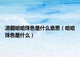 清朝哈哈珠色是什么意思（哈哈珠色是什么）