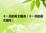 十一月的英文翻译（十一月的英文缩写）