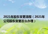 2021年股东变更流程（2021年公司股东变更怎么办理）