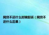 网贷不还什么时候起诉（网贷不还什么后果）