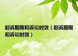 起诉期限和诉讼时效（起诉期限和诉讼时效）