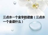 三点水一个金字的读音（三点水一个金读什么）