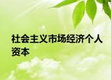 社会主义市场经济个人资本