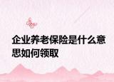 企业养老保险是什么意思如何领取