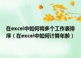 在excel中如何将多个工作表排序（在excel中如何计算年龄）