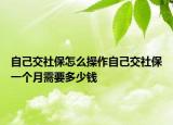 自己交社保怎么操作自己交社保一个月需要多少钱