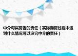 中介对买房者的责任（实际购房过程中遇到什么情况可以追究中介的责任）