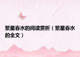 繁星春水的阅读赏析（繁星春水的全文）