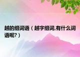 越的组词语（越字组词,有什么词语呢?）