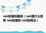 raid的音标翻译（raid是什么意思 raid的音标 raid的用法）