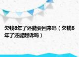 欠钱8年了还能要回来吗（欠钱8年了还能起诉吗）