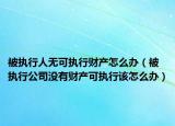 被执行人无可执行财产怎么办（被执行公司没有财产可执行该怎么办）