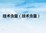 技术含量（技术含量）