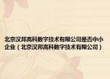 北京汉邦高科数字技术有限公司是否中小企业（北京汉邦高科数字技术有限公司）