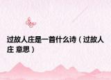 过故人庄是一首什么诗（过故人庄 意思）