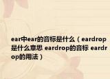 ear中ear的音标是什么（eardrop是什么意思 eardrop的音标 eardrop的用法）