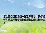 怎么查自己英语四六级准考证号（教你如何不用准考证号顺利查到英语四六级分数）