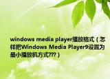 windows media player播放格式（怎样把Windows Media Player9设置为最小播放机方式???）