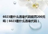 6023是什么违章代码能罚200元吗（6023是什么违章代码）