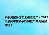 新手淘宝开店怎么引流推广（2017年最简单的新手如何推广做淘宝客赚钱）