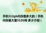 手机512gb内存是多大的（手机内存最大是512G吗 多少介绍）
