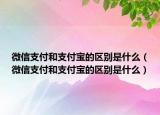 微信支付和支付宝的区别是什么（微信支付和支付宝的区别是什么）
