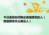 今日更新如何踢出微信群里的人（微信群里怎么踢出人）