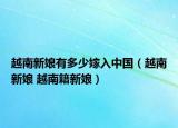 越南新娘有多少嫁入中国（越南新娘 越南籍新娘）