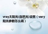 vray太阳光(自然光)设置（vary阳光参数怎么调）