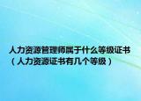 人力资源管理师属于什么等级证书（人力资源证书有几个等级）