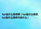 Kpi是什么意思呢（kpi是什么意思 kpi是什么意思代表什么）
