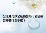 公证处可以公证债务吗（公证债务需要什么手续）