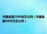 诈骗金额2500会怎么判（诈骗金额2000元怎么判）