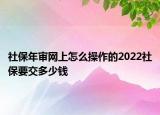 社保年审网上怎么操作的2022社保要交多少钱