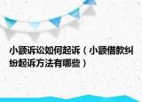小额诉讼如何起诉（小额借款纠纷起诉方法有哪些）