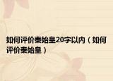 如何评价秦始皇20字以内（如何评价秦始皇）