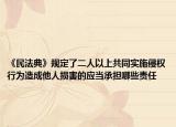 《民法典》规定了二人以上共同实施侵权行为造成他人损害的应当承担哪些责任